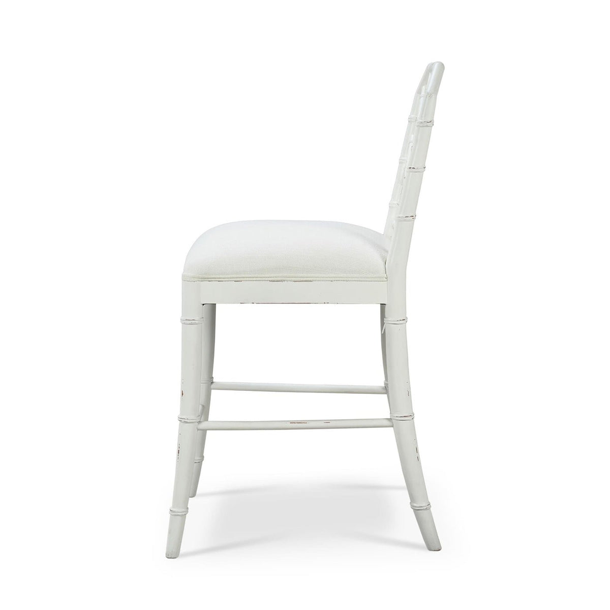 White Chinese Chippendale Counter Stool - English Georgian America
