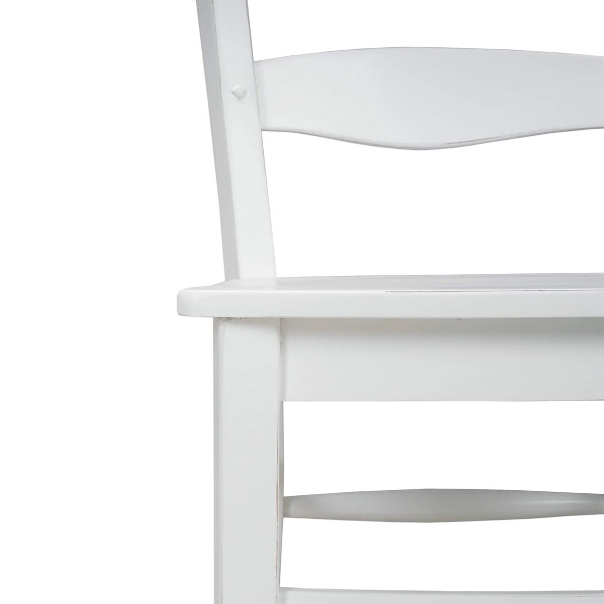 White Country Dining Ladder Back Chair - English Georgian America