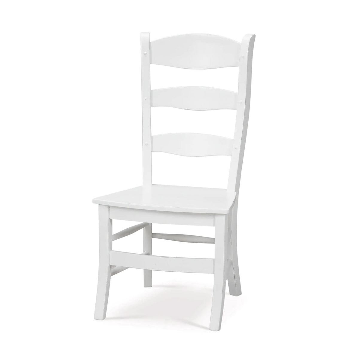 White Country Dining Ladder Back Chair - English Georgian America