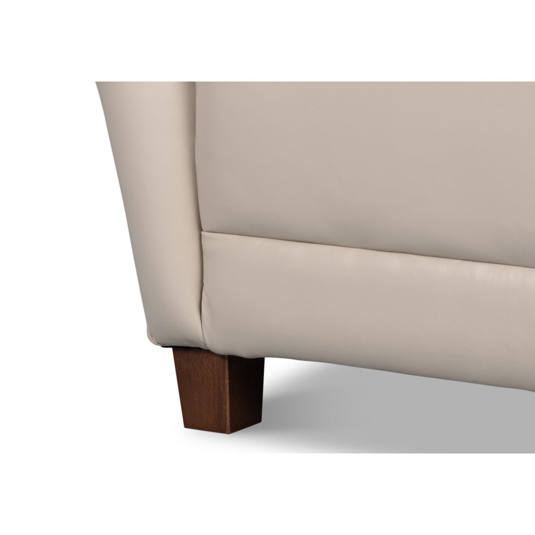 White Leather Modern Wing Chair - English Georgian America