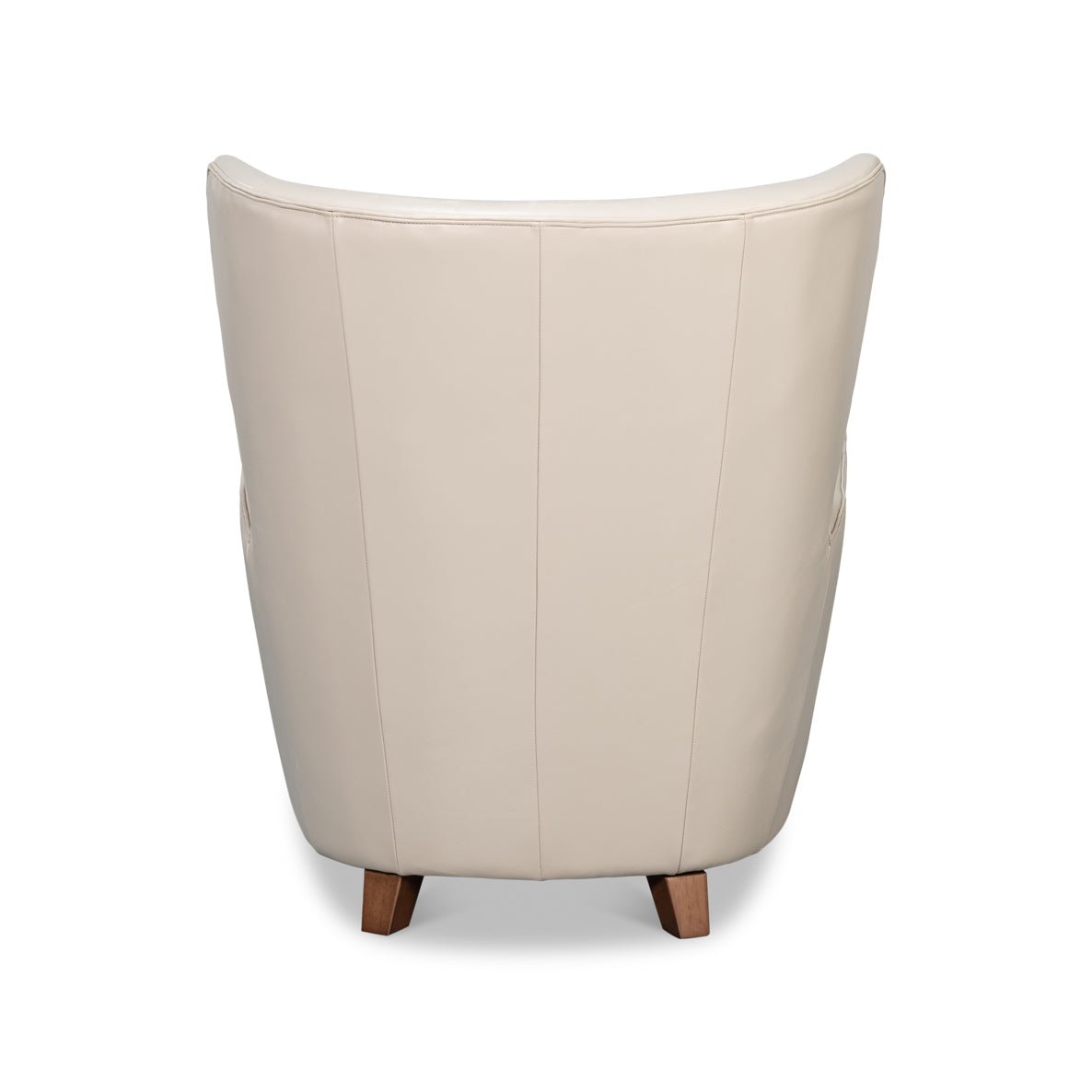 White Leather Modern Wing Chair - English Georgian America