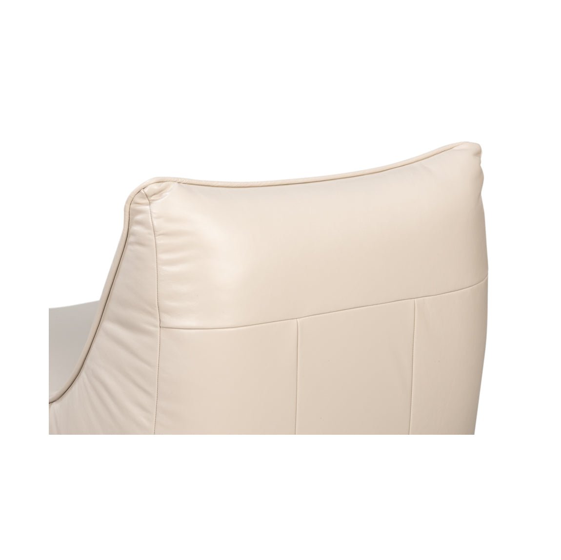 White Leather Swivel Slipper Chair - English Georgian America