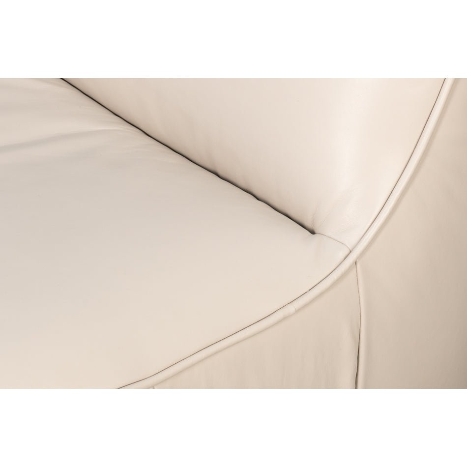 White Leather Swivel Slipper Chair - English Georgian America