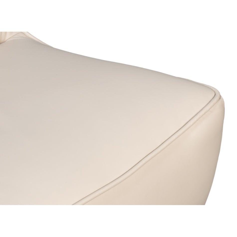 White Leather Swivel Slipper Chair - English Georgian America