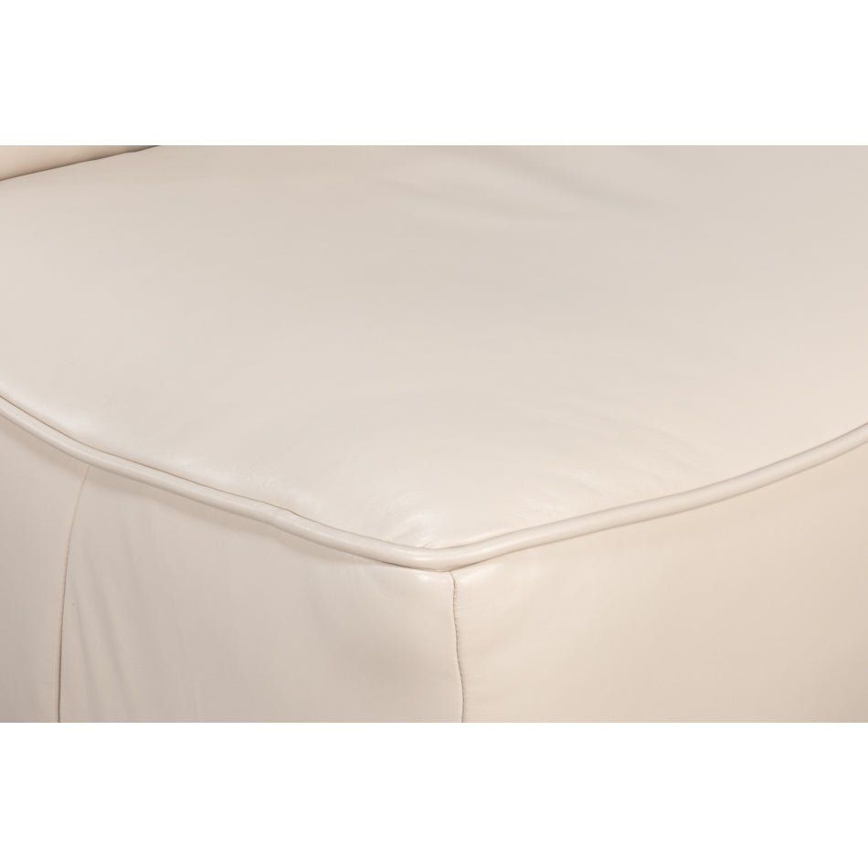 White Leather Swivel Slipper Chair - English Georgian America