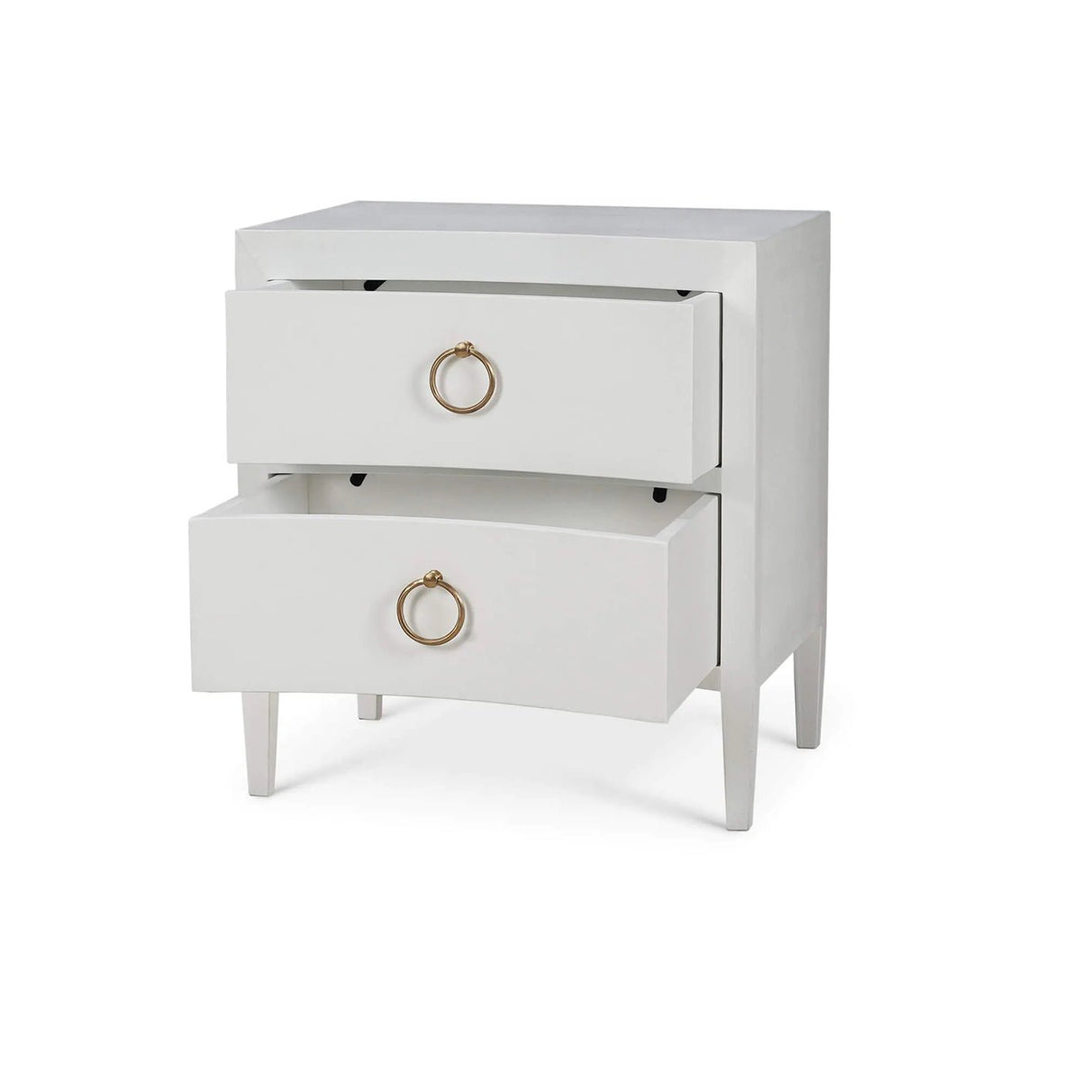 White Linen Modern Nightstand - English Georgian America