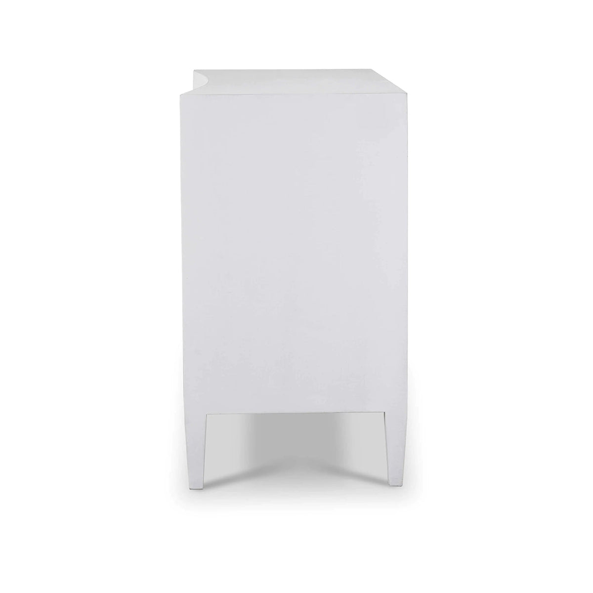 White Linen Wrapped Modern Chest of Drawers - English Georgian America