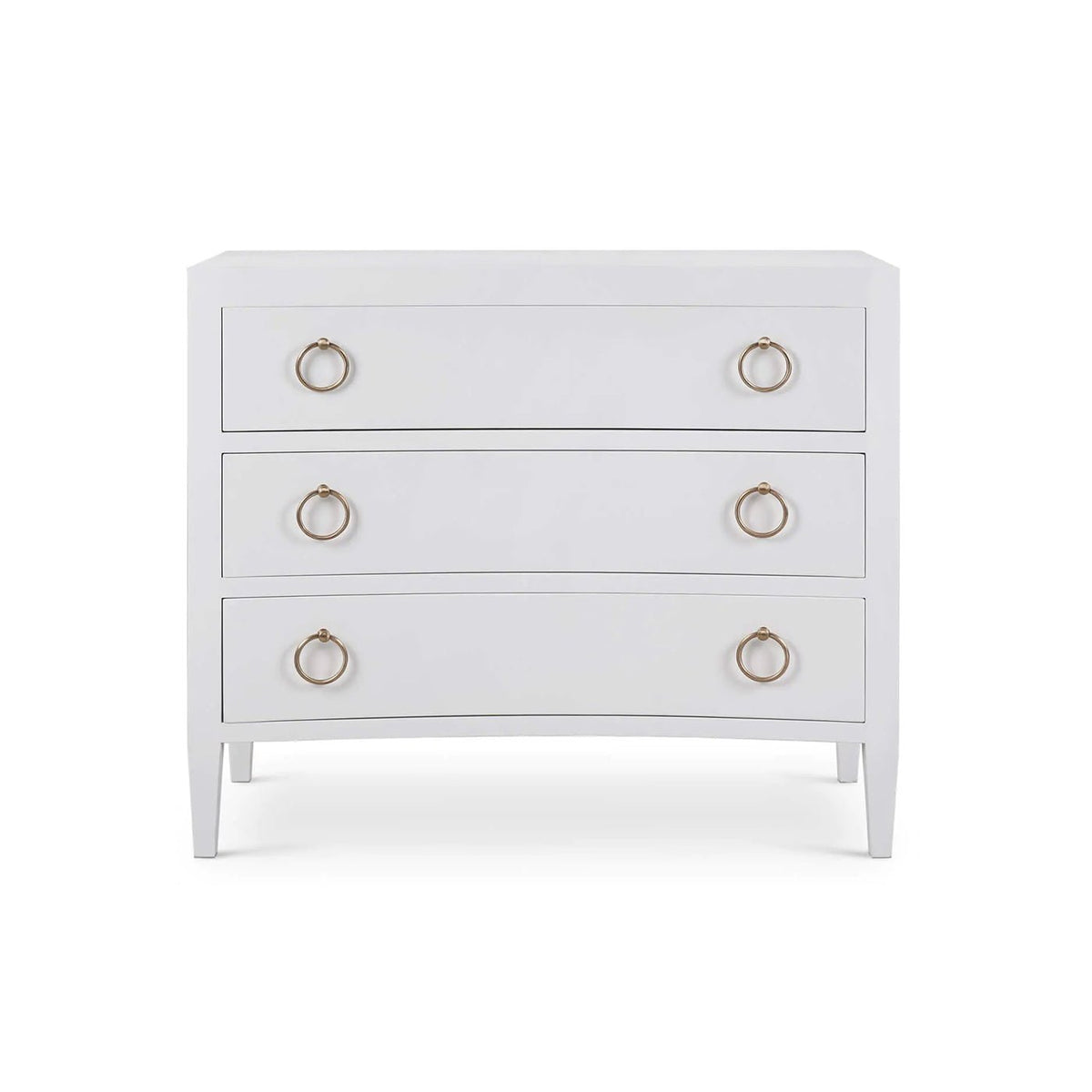 White Linen Wrapped Modern Chest of Drawers - English Georgian America