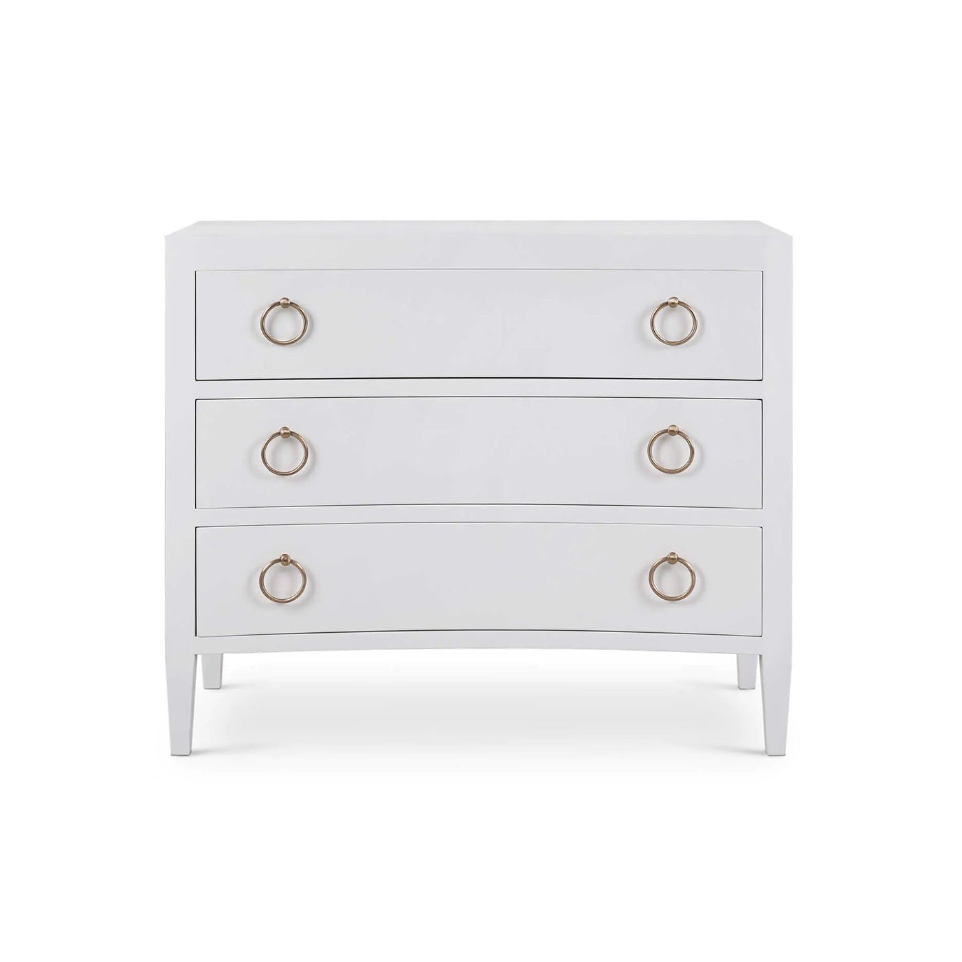 White Linen Wrapped Modern Chest of Drawers - English Georgian America