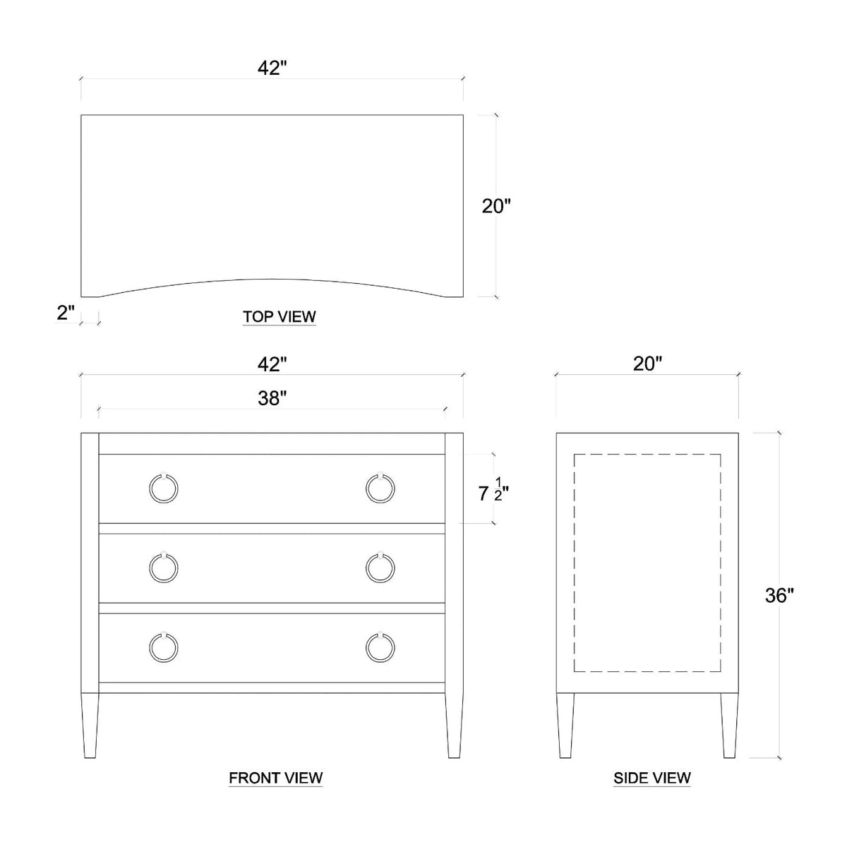 White Linen Wrapped Modern Chest of Drawers - English Georgian America