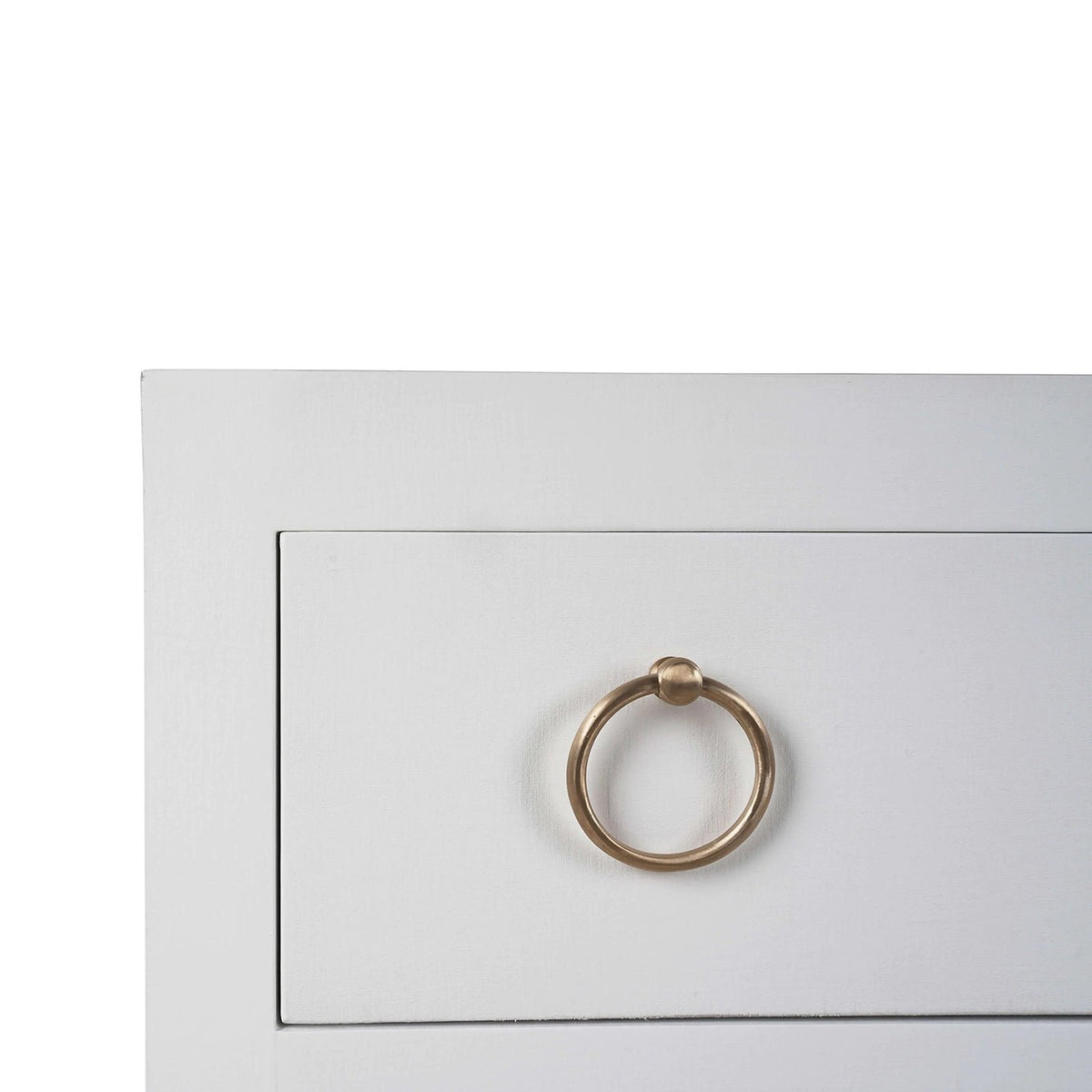 White Linen Wrapped Modern Chest of Drawers - English Georgian America