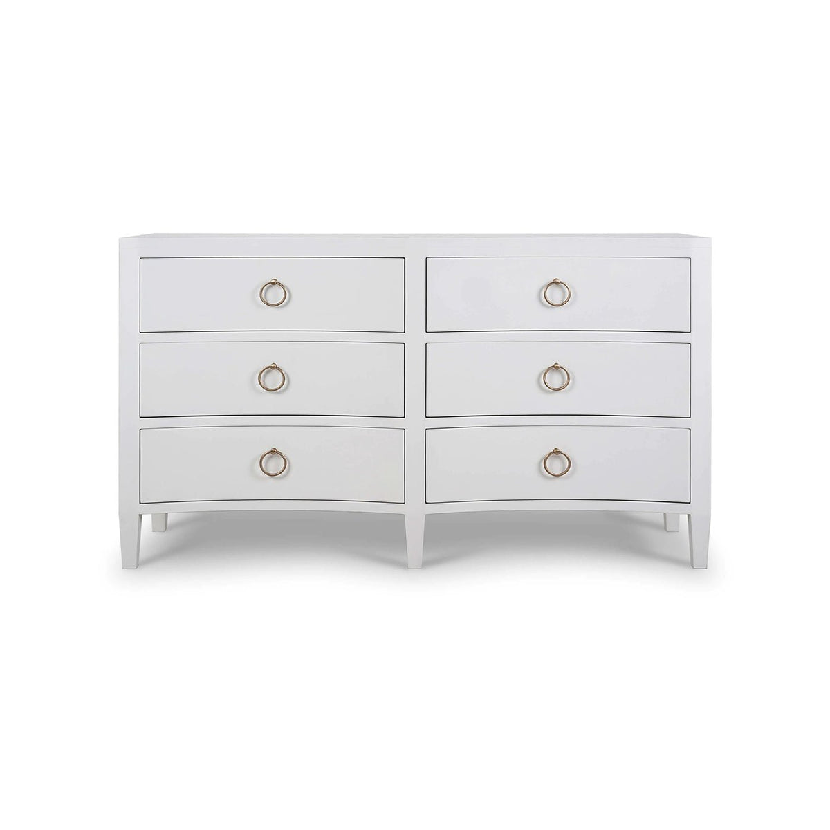 White Linen Wrapped Modern Dresser - English Georgian America