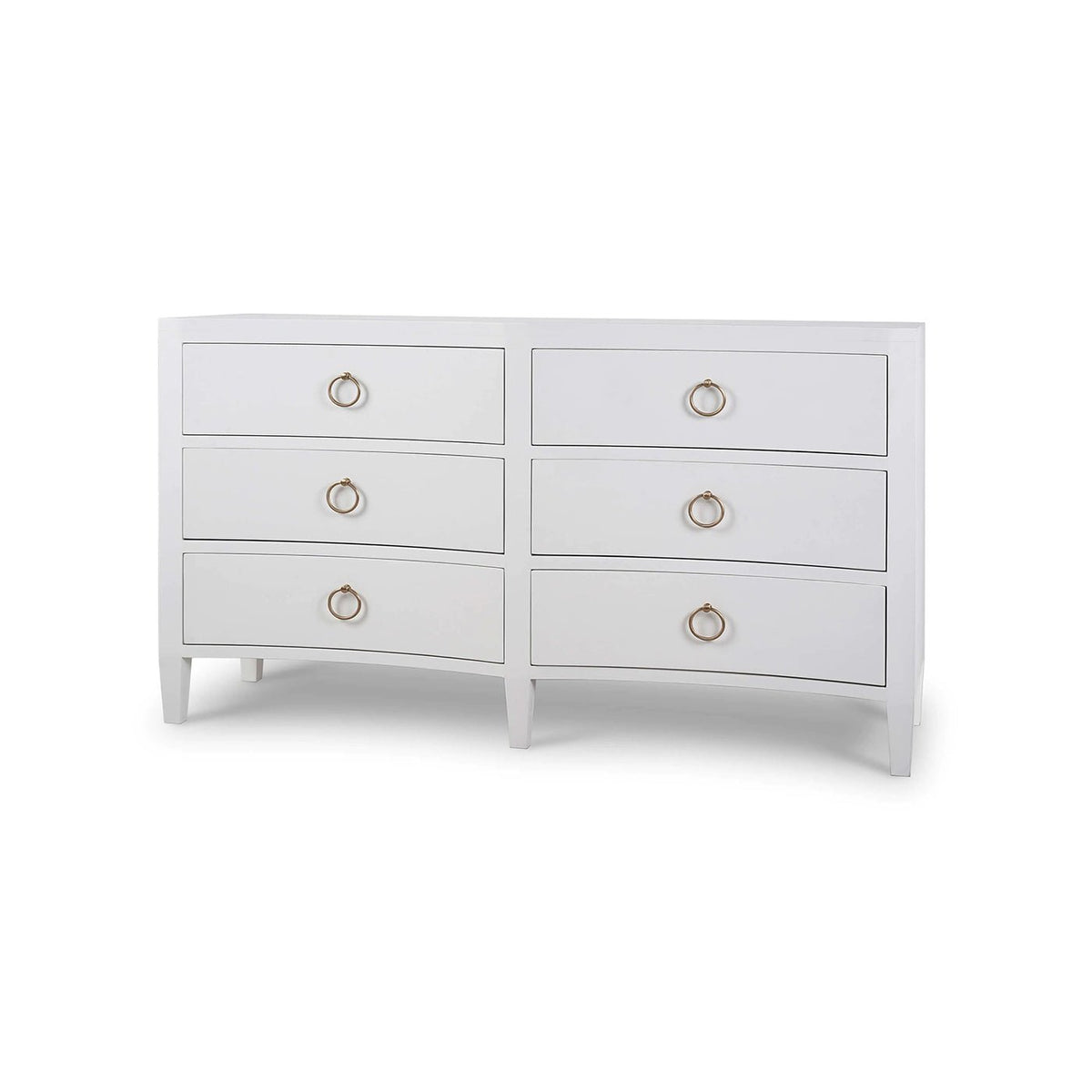 White Linen Wrapped Modern Dresser - English Georgian America