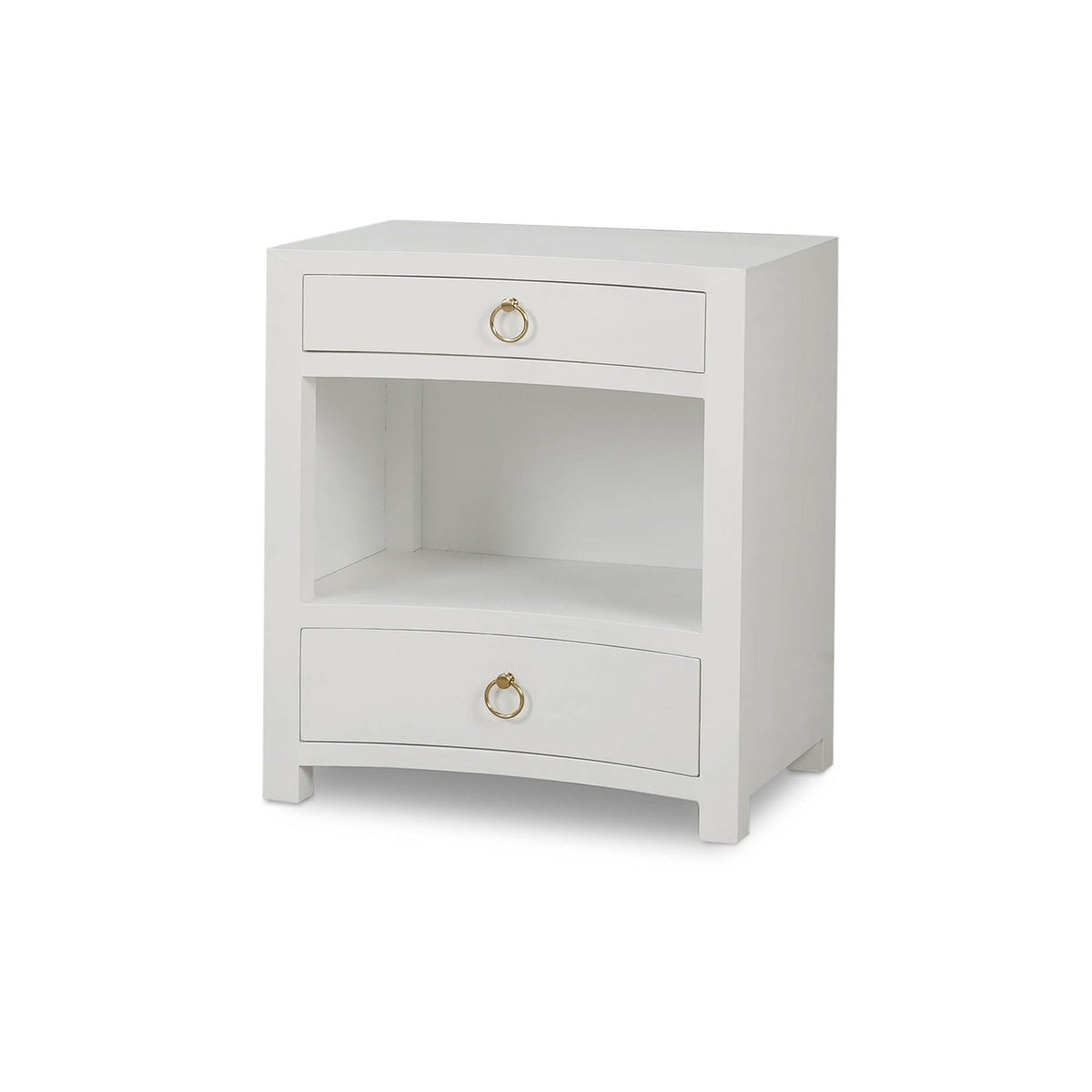 White Linen Wrapped Nightstand - English Georgian America