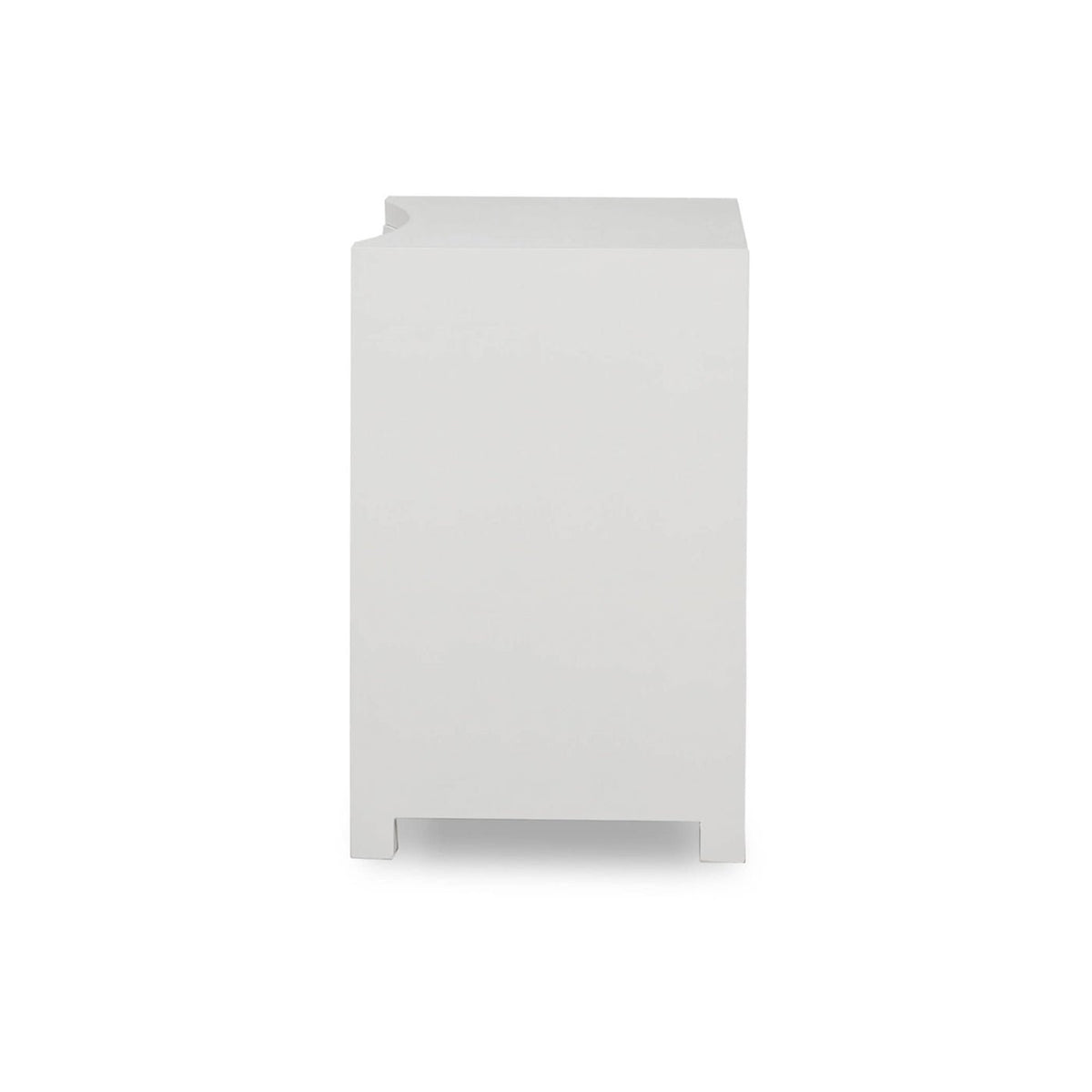 White Linen Wrapped Nightstand - English Georgian America