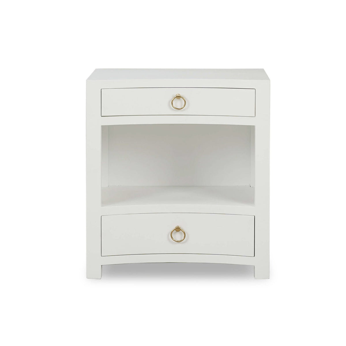 White Linen Wrapped Nightstand - English Georgian America
