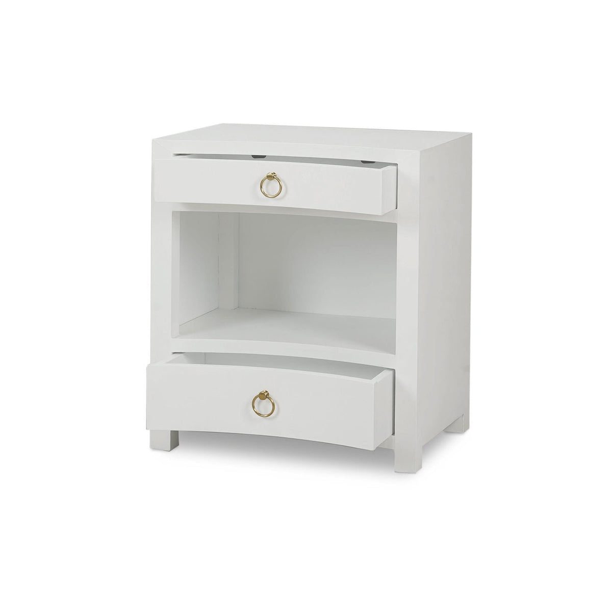 White Linen Wrapped Nightstand - English Georgian America