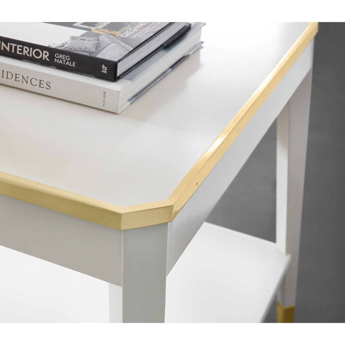 White Mid Century End Table - English Georgian America