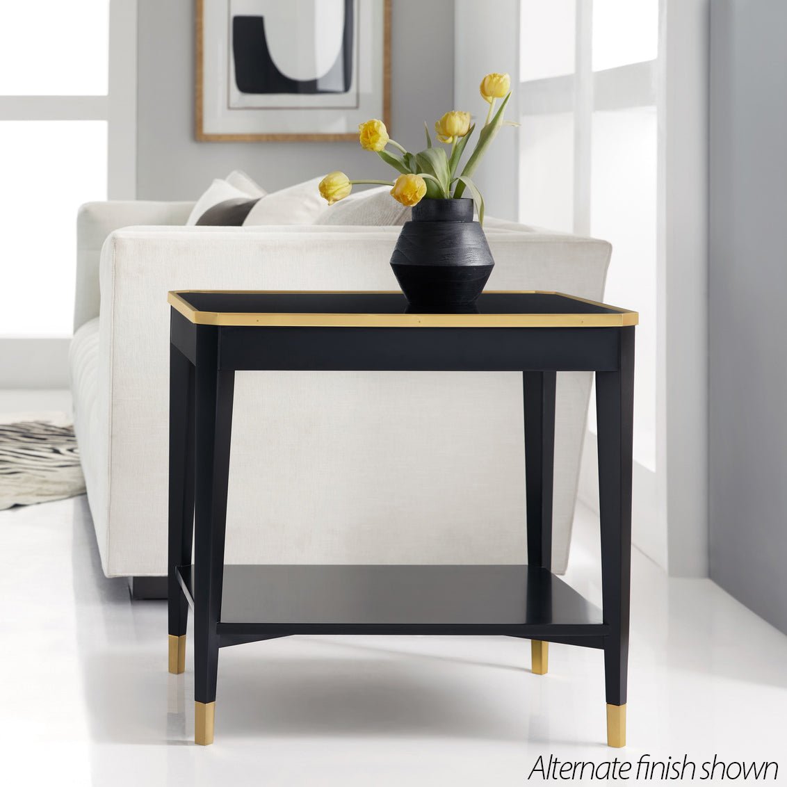 White Mid Century End Table - English Georgian America