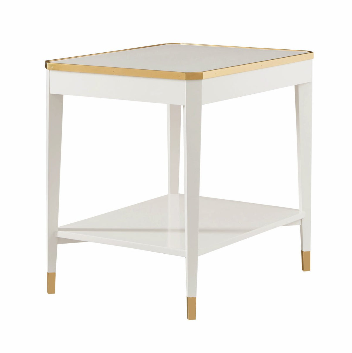 White Mid Century End Table - English Georgian America