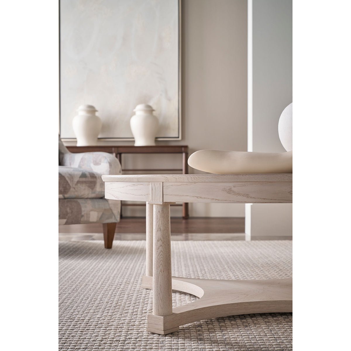 White Oak Round Coffee Table - English Georgian America