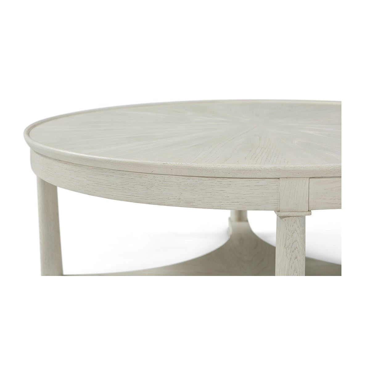 White Oak Round Coffee Table - English Georgian America