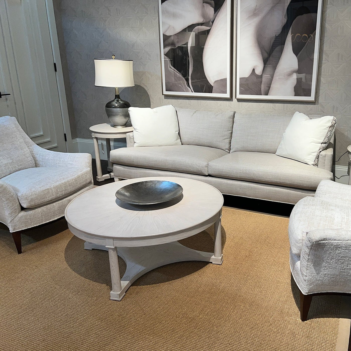 White Oak Round Coffee Table - English Georgian America