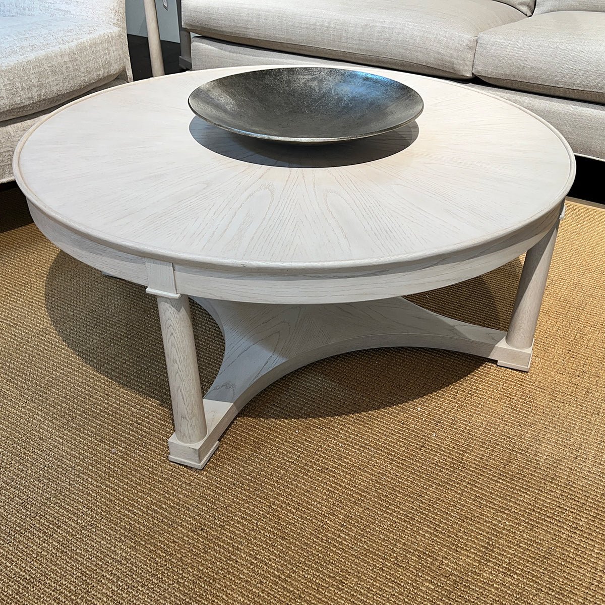 White Oak Round Coffee Table - English Georgian America