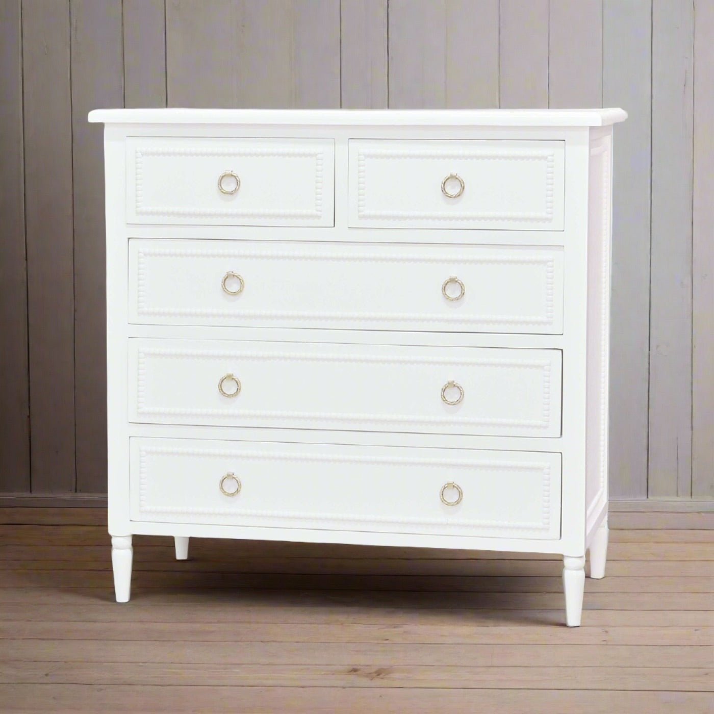 White Painted Antique Chest of Drawers - English Georgian America