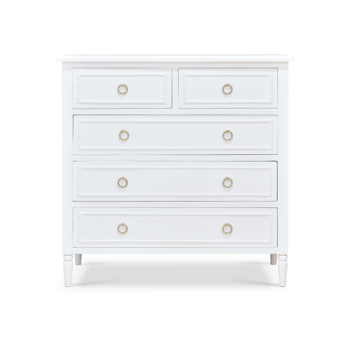 White Painted Antique Chest of Drawers - English Georgian America