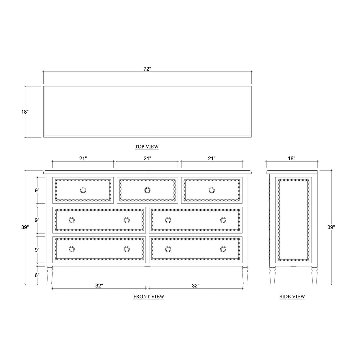 White Painted Antique Dresser - English Georgian America