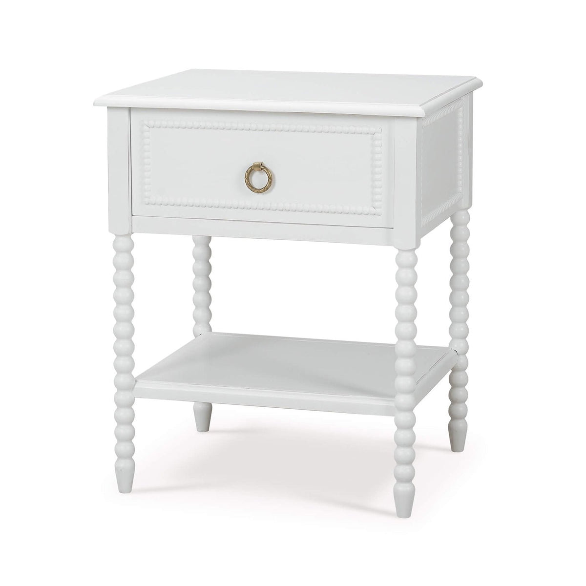 White Painted Antique Nightstand - English Georgian America