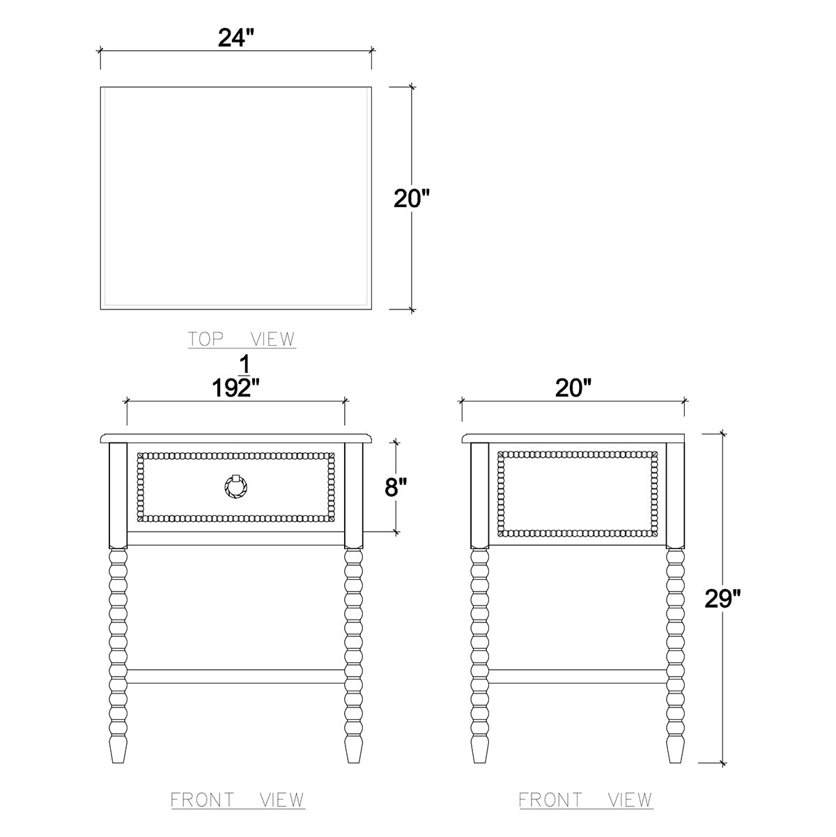 White Painted Antique Nightstand - English Georgian America