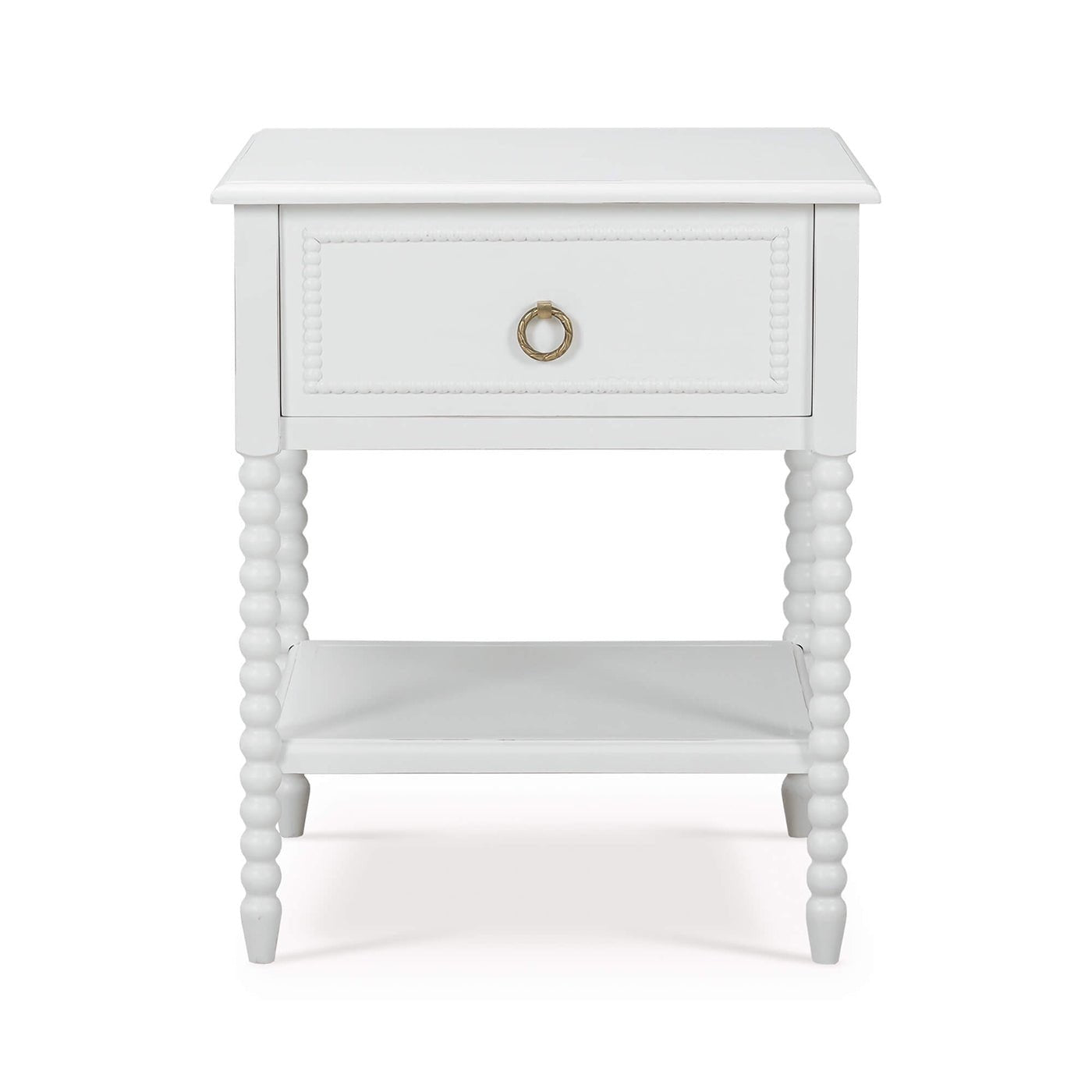 White Painted Antique Nightstand - English Georgian America