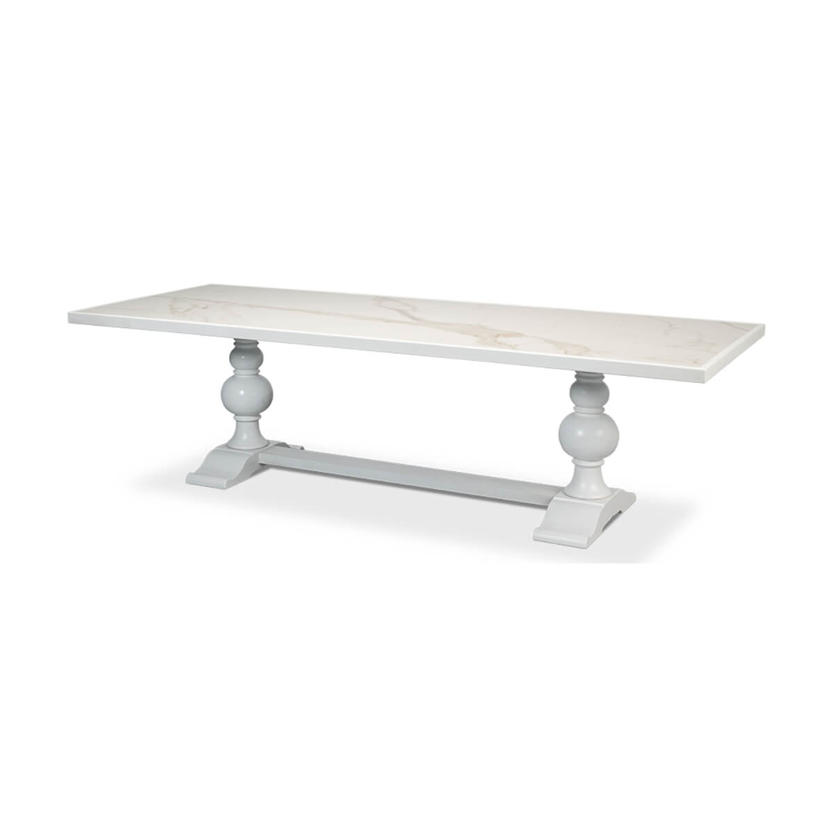 White Painted Baroque Style Dining Table - English Georgian America