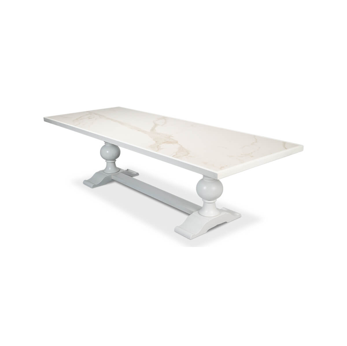 White Painted Baroque Style Dining Table - English Georgian America