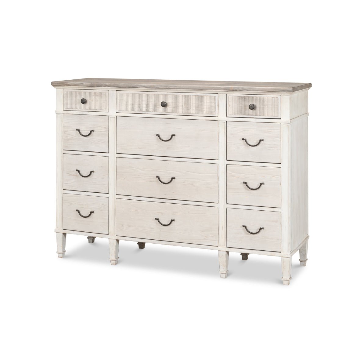 White Painted Bungalow Dresser - English Georgian America