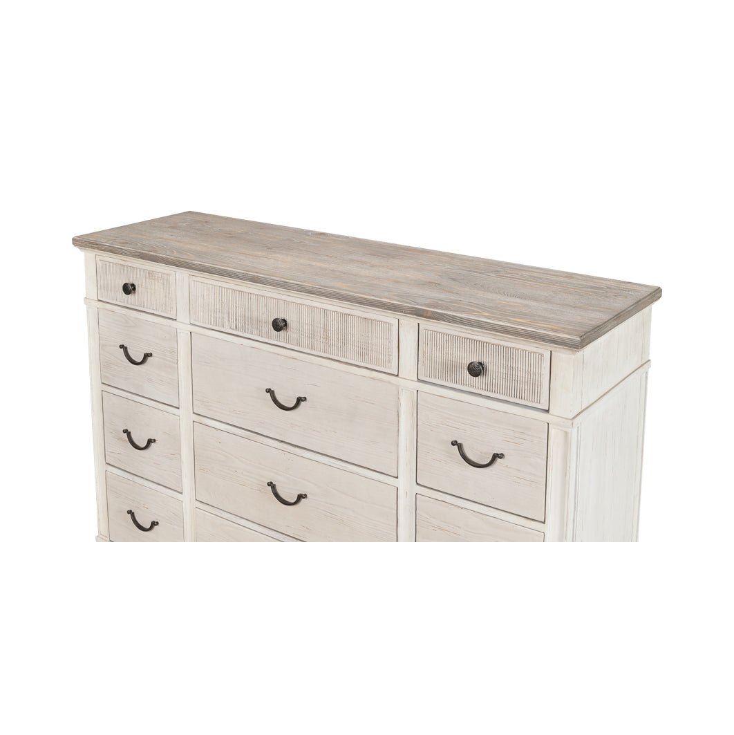 White Painted Bungalow Dresser - English Georgian America