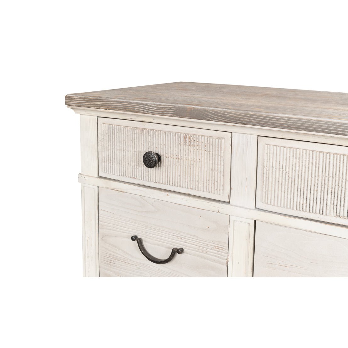 White Painted Bungalow Dresser - English Georgian America