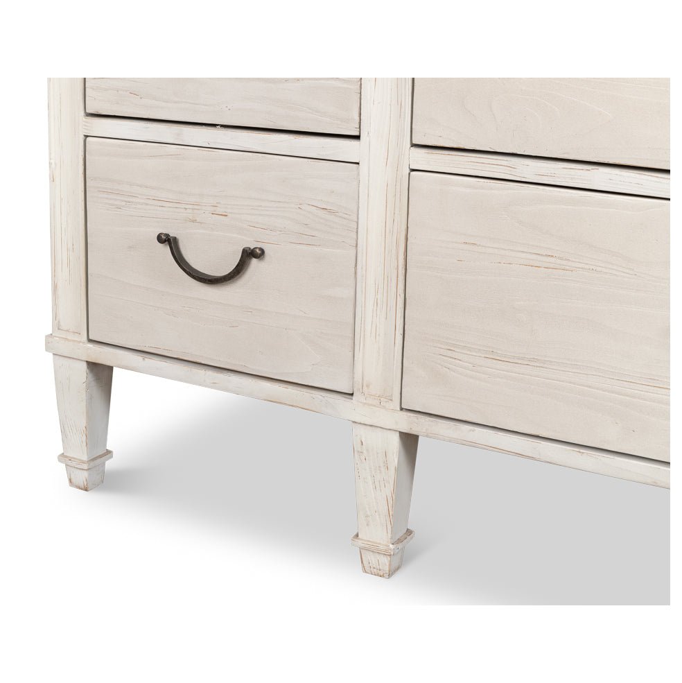 White Painted Bungalow Dresser - English Georgian America