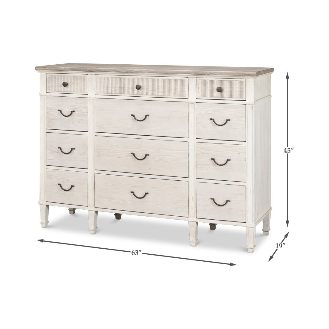 White Painted Bungalow Dresser - English Georgian America