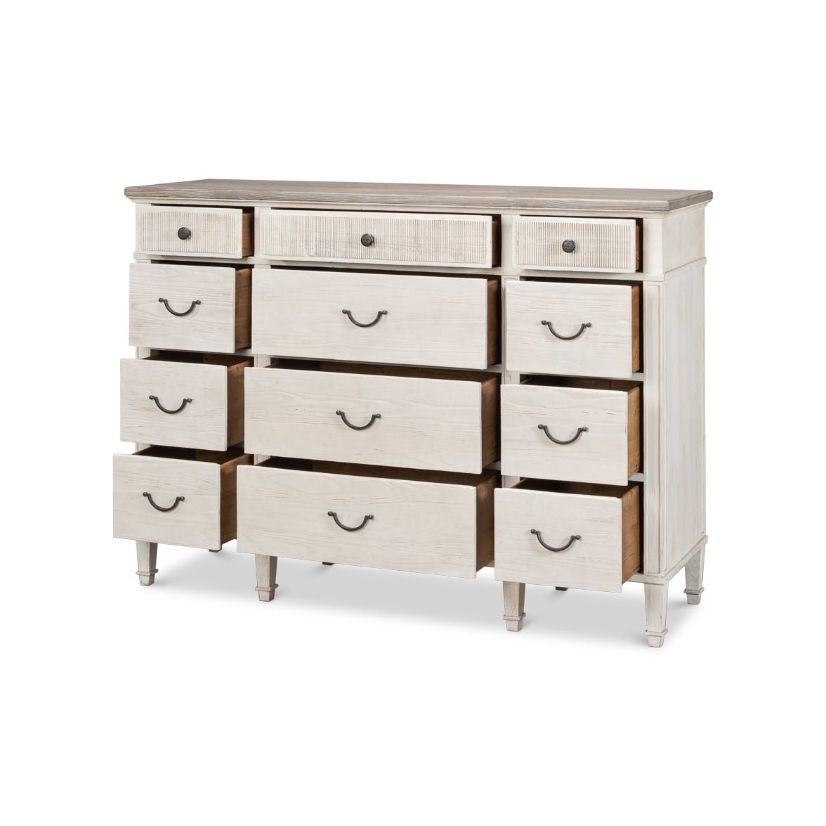 White Painted Bungalow Dresser - English Georgian America