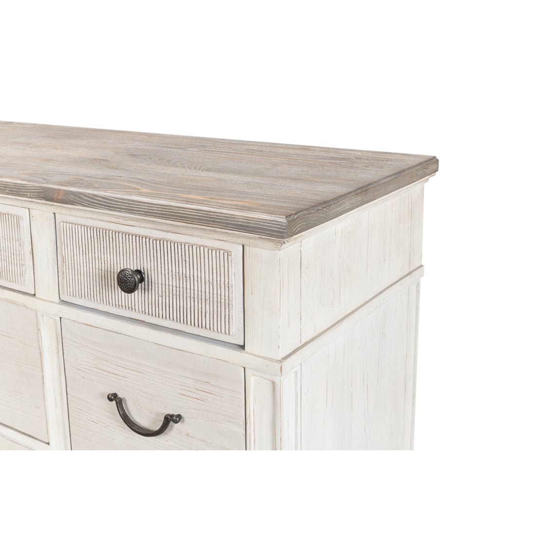 White Painted Bungalow Dresser - English Georgian America