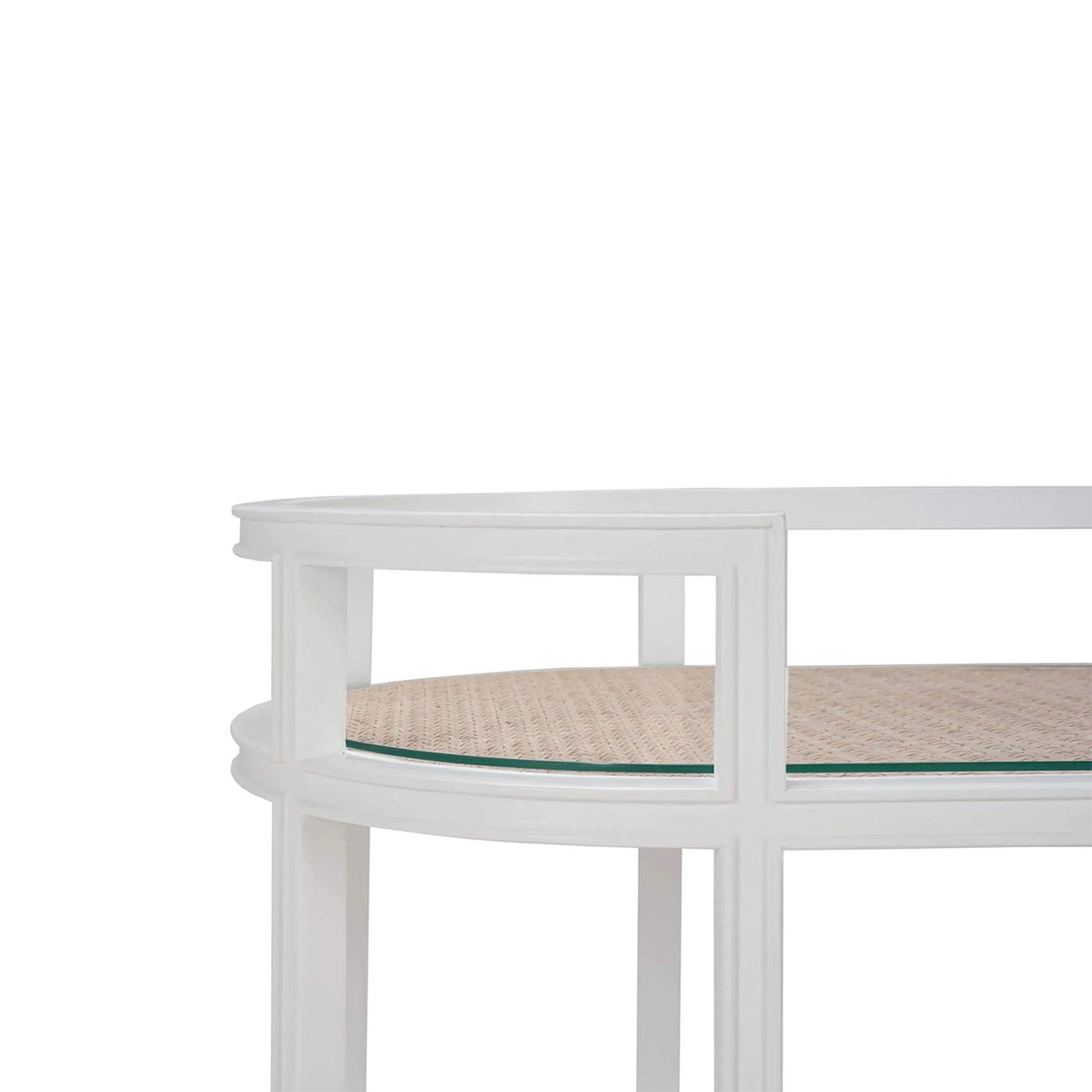 White Painted Coastal Style Bar Cart - English Georgian America