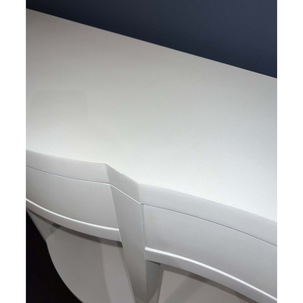 White Painted Curved Console Table - English Georgian America