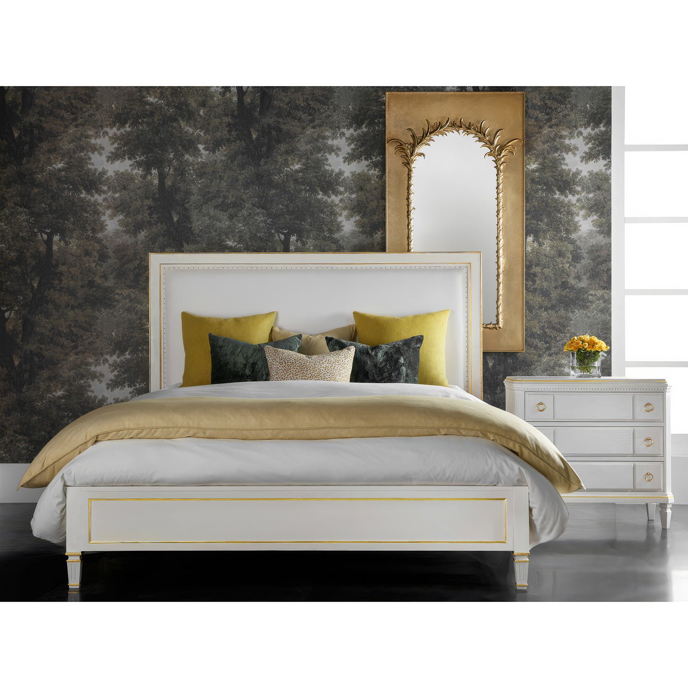 White Painted King Platform Bed - English Georgian America