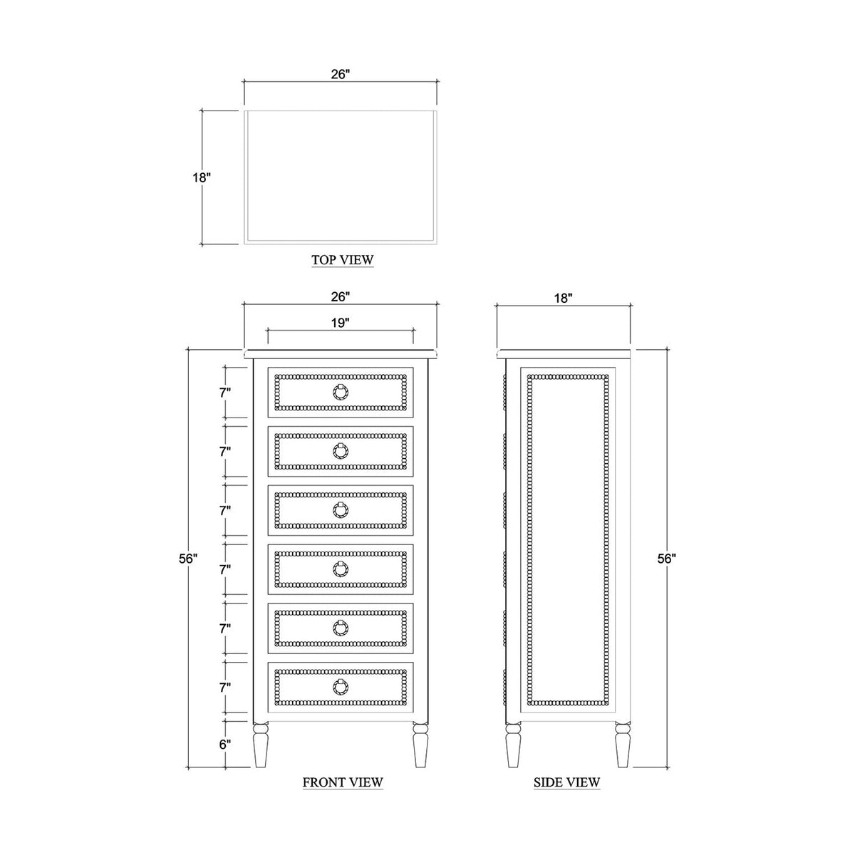 White Painted Lingerie Chest - English Georgian America