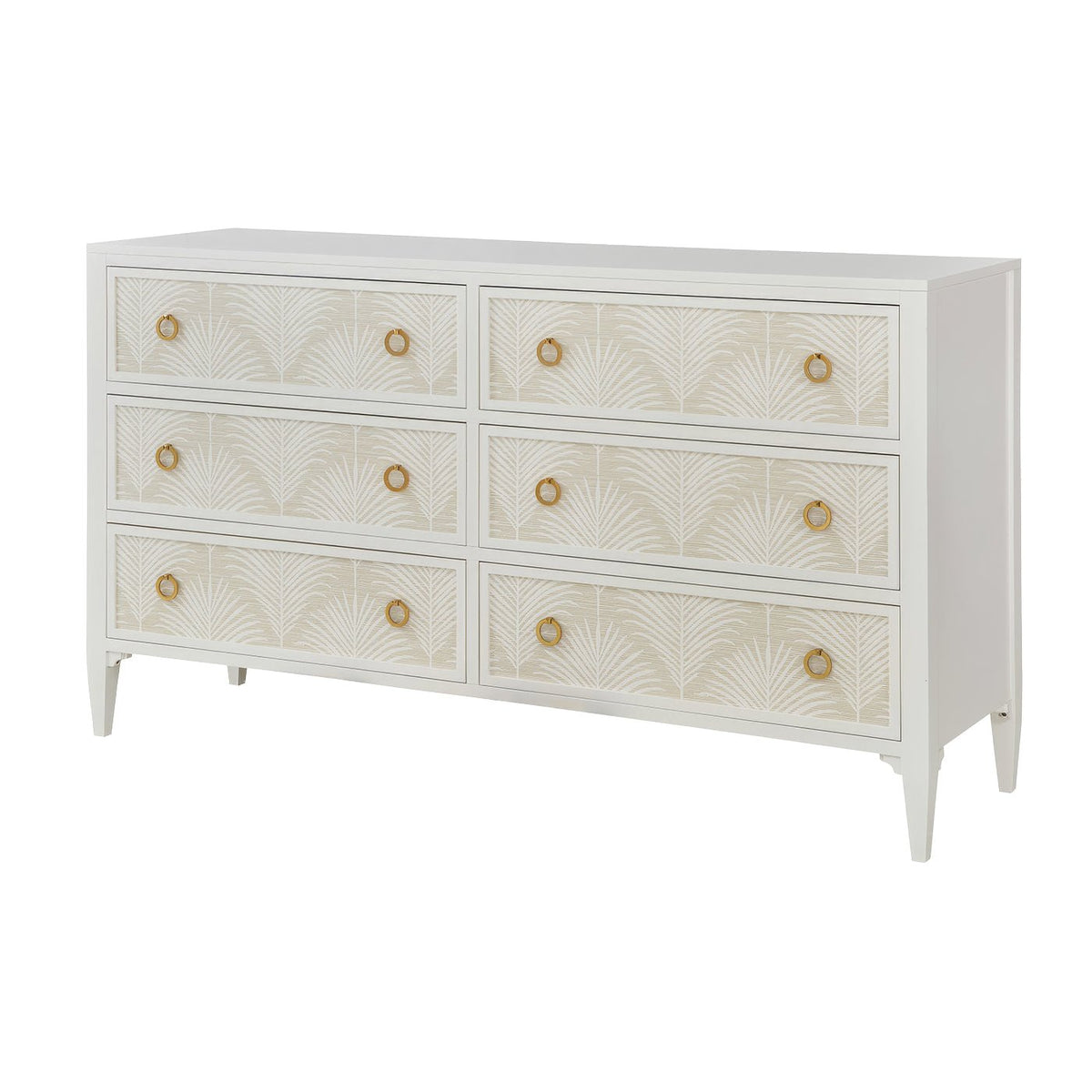 White Palm Six Drawer Dresser - English Georgian America