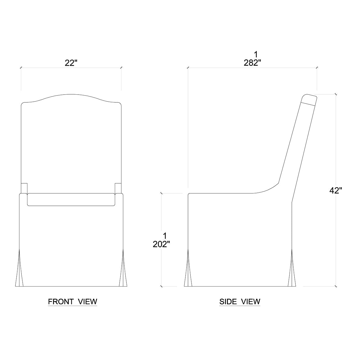 White Slipcovered Dining Chair - English Georgian America