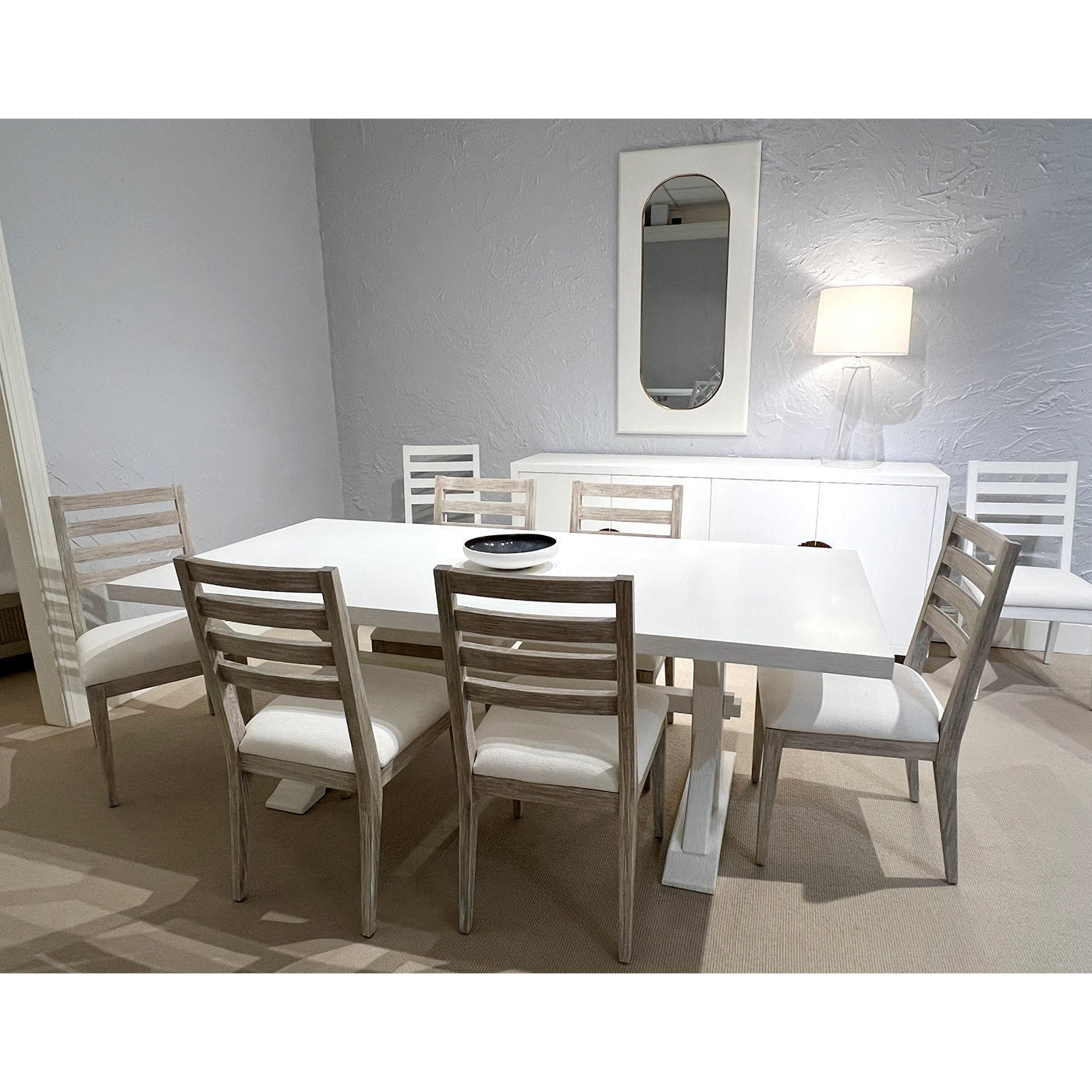 White Trestle Base Dining Table - English Georgian America